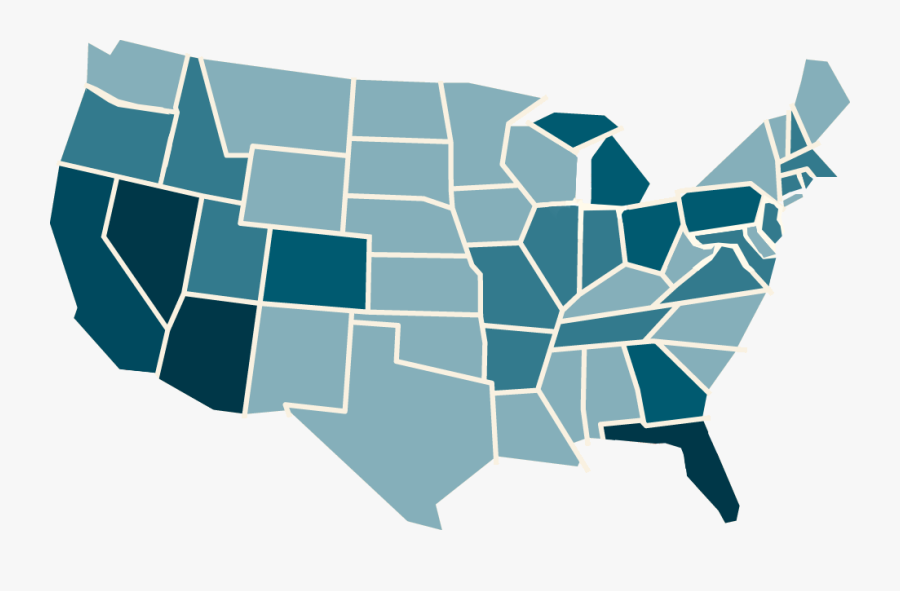 Modern United States Map, Transparent Clipart