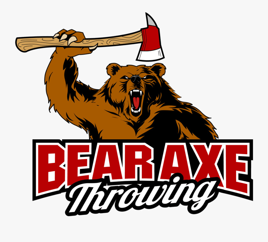 Bear Axe Throwing - Cartoon, Transparent Clipart