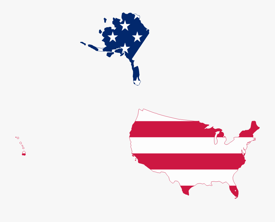 Flag Map Of The United States - Flag Map Of Alaska, Transparent Clipart
