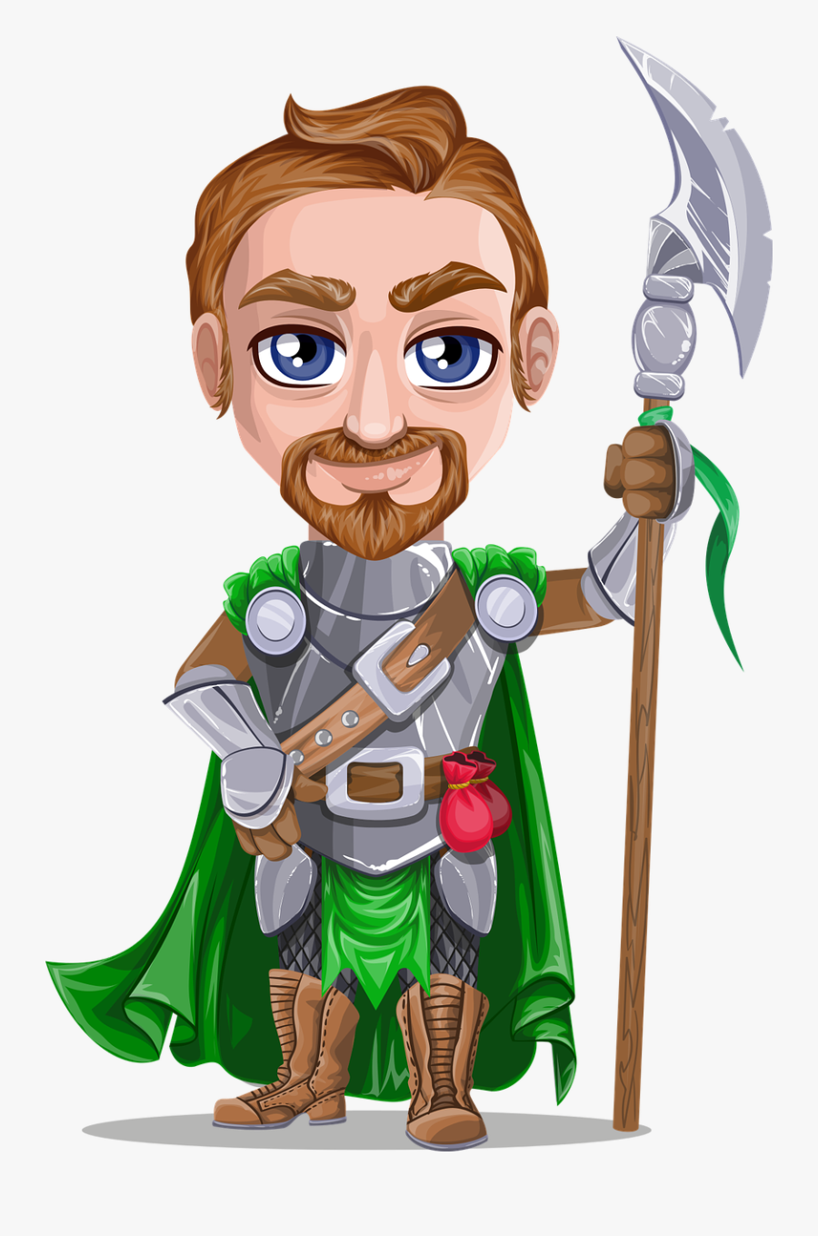 Knight Warrior In Armor, Holding Battle-axe - Holding Battle Axe, Transparent Clipart