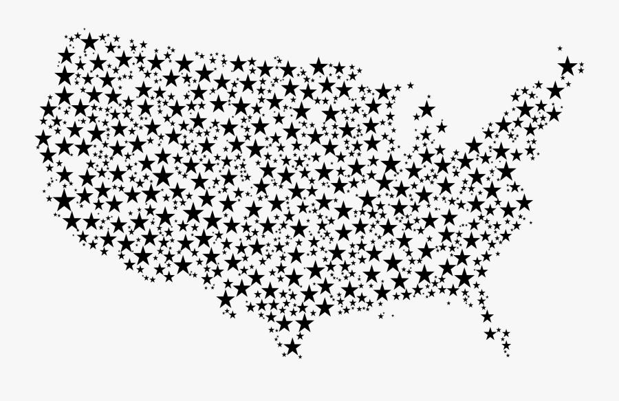 United States Map Stars Clip Arts - United States With No Background, Transparent Clipart