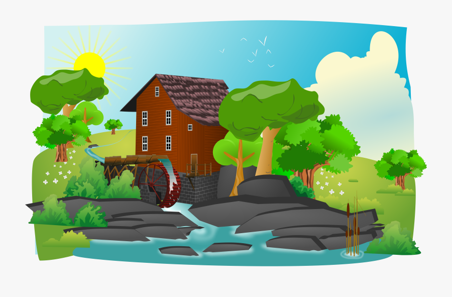 New Country House Clipart - Landscape Clipart, Transparent Clipart