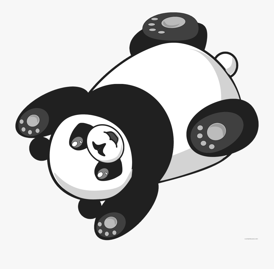 Giant Panda Animal Free Black White Clipart Images - Panda Cartoon Png, Transparent Clipart