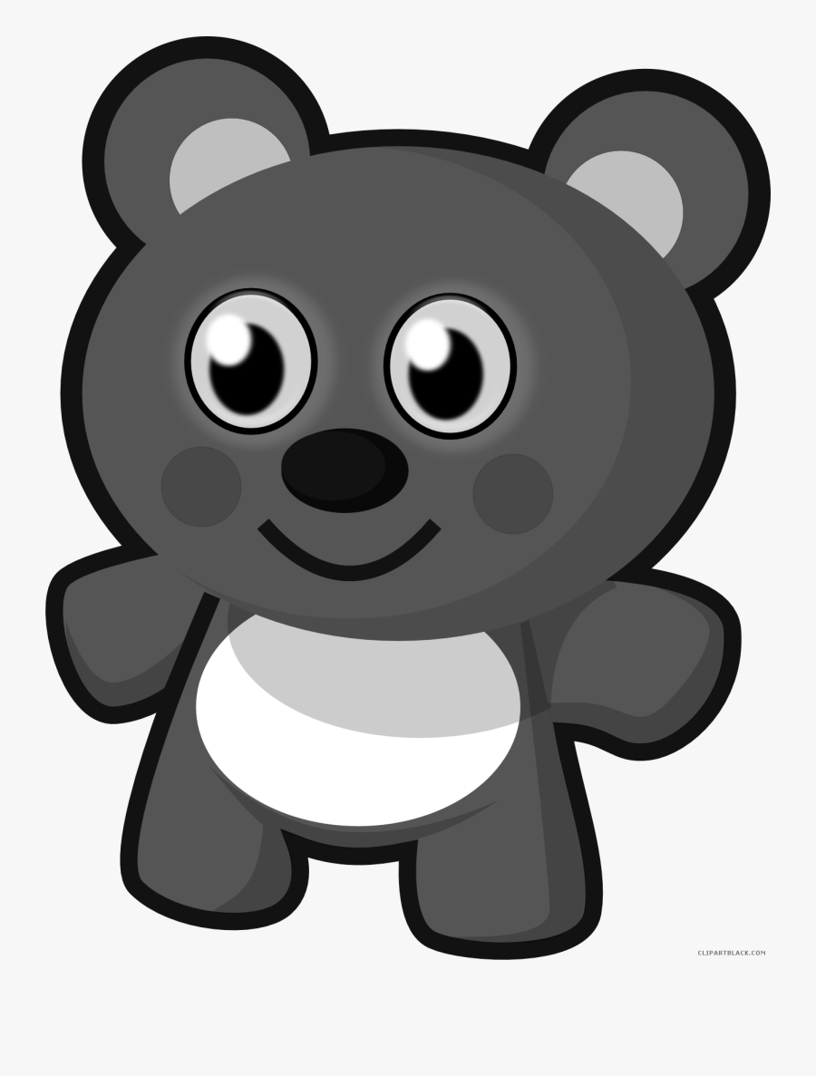 Cute Bear Animal Free Black White Clipart Images Clipartblack - Cartoon Teddy Bear Png, Transparent Clipart