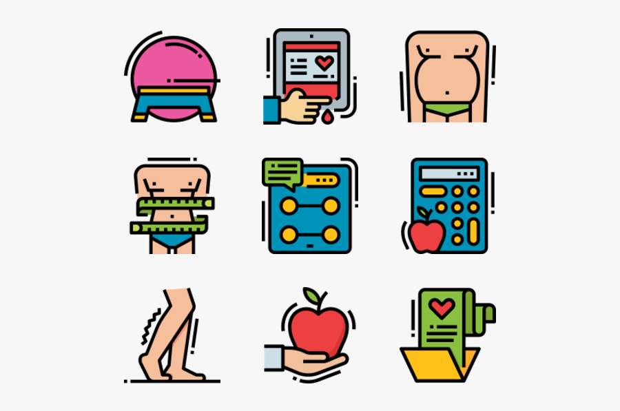 Fitness Icons, Transparent Clipart