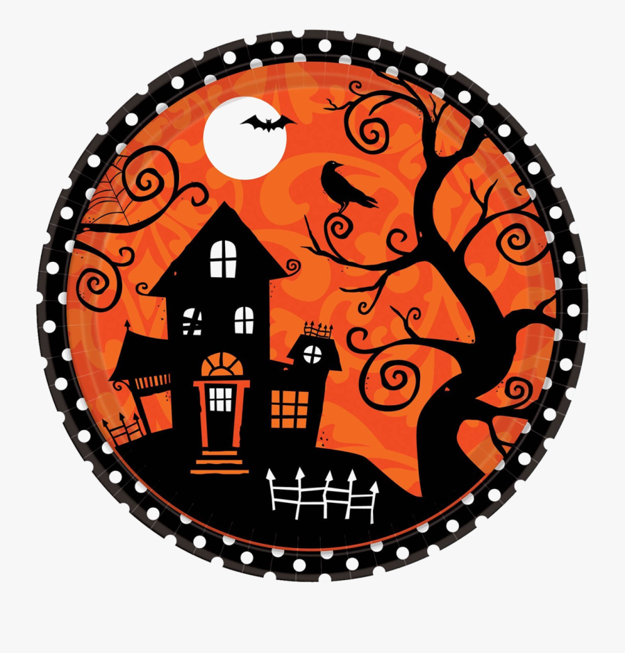 Ceramic Halloween Plate, Transparent Clipart