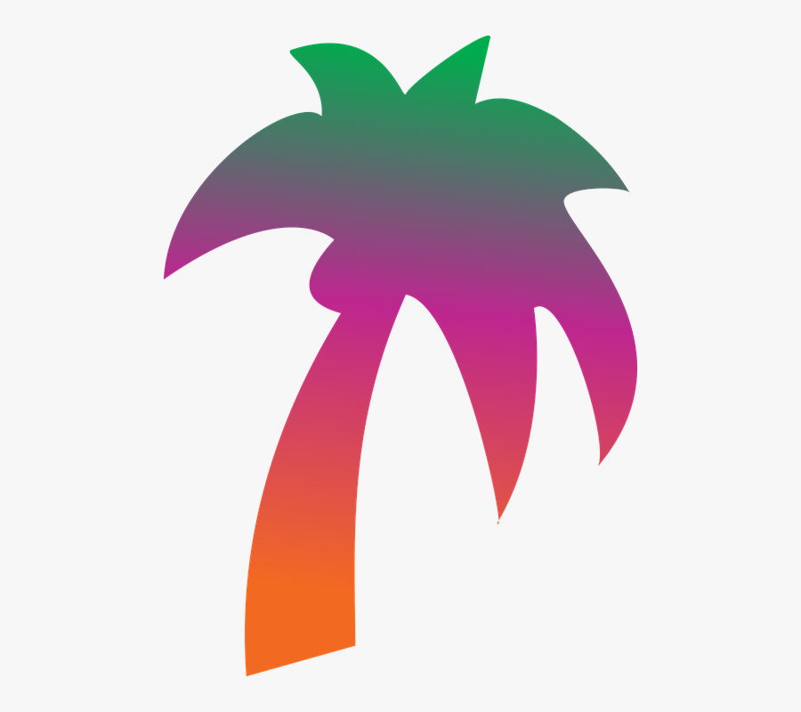 Cute Trees Cliparts 11, Buy Clip Art - Rainbow Coconut Tree, Transparent Clipart