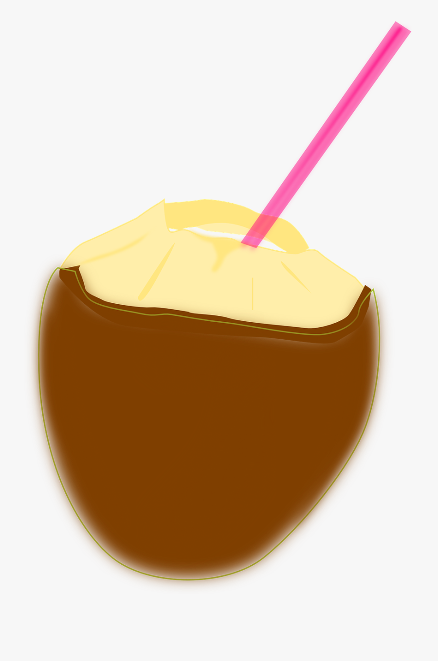 Coconut, Coconut Milk, Tropical Drink, Beverage, Straw - Chocolate, Transparent Clipart