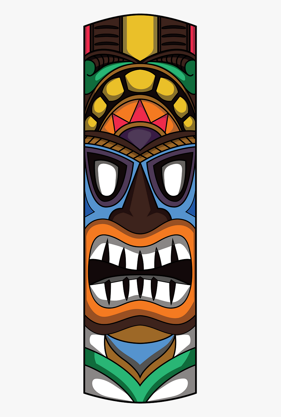Tiki Mask Vector, Transparent Clipart