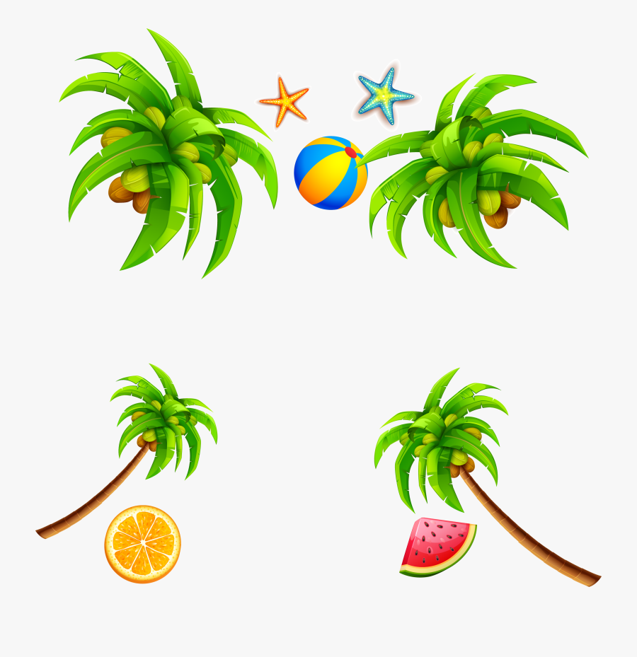 Coconut Leaf Clip Art - Cartoon Of Leaf Coconut, Transparent Clipart