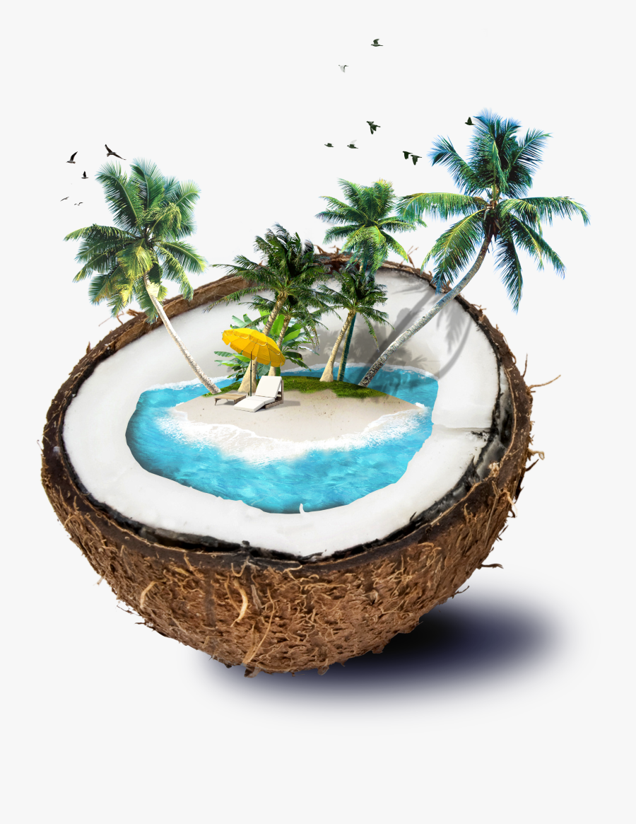 Coconut Travel Material Water Template Shading Borders,shading - Good Morning With Coconut, Transparent Clipart