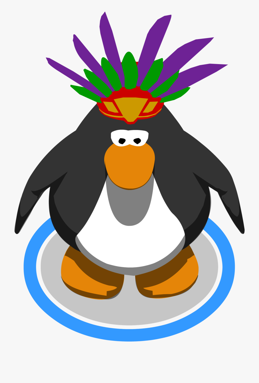 Tiki Tiki Headdress In-game - Club Penguin Yellow Penguin, Transparent Clipart