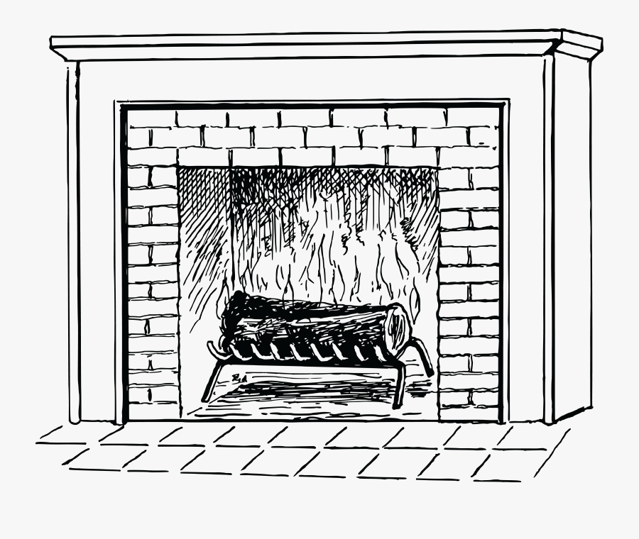 Fireplace Vector Clipart Free Public Domain Stock Photo - Clipart Picture Black And White Of Family, Transparent Clipart
