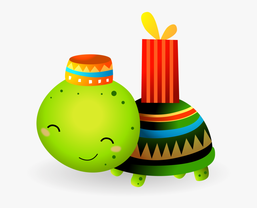 Kwanzaa Baby Turtle Bringing Zawadi, Transparent Clipart