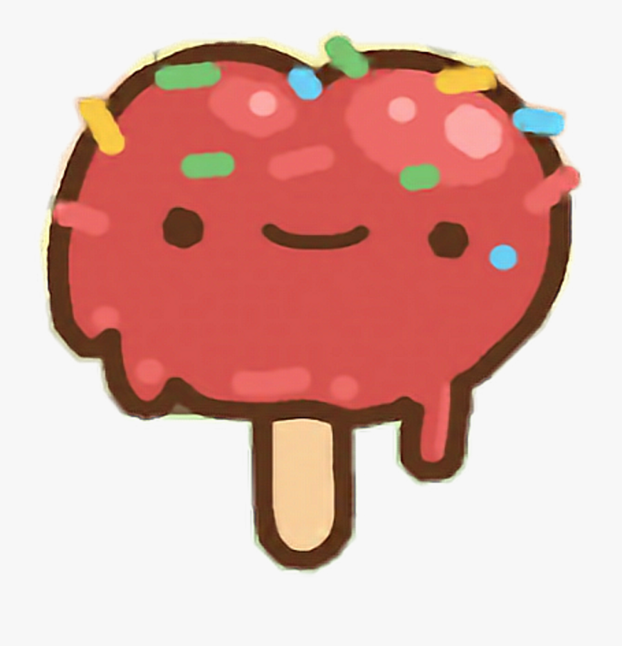 #clawbert #cute #kawaii #cartoon #apple #stick #sugar - Cute Caramel Apple Cartoon Apple Transparent Background, Transparent Clipart