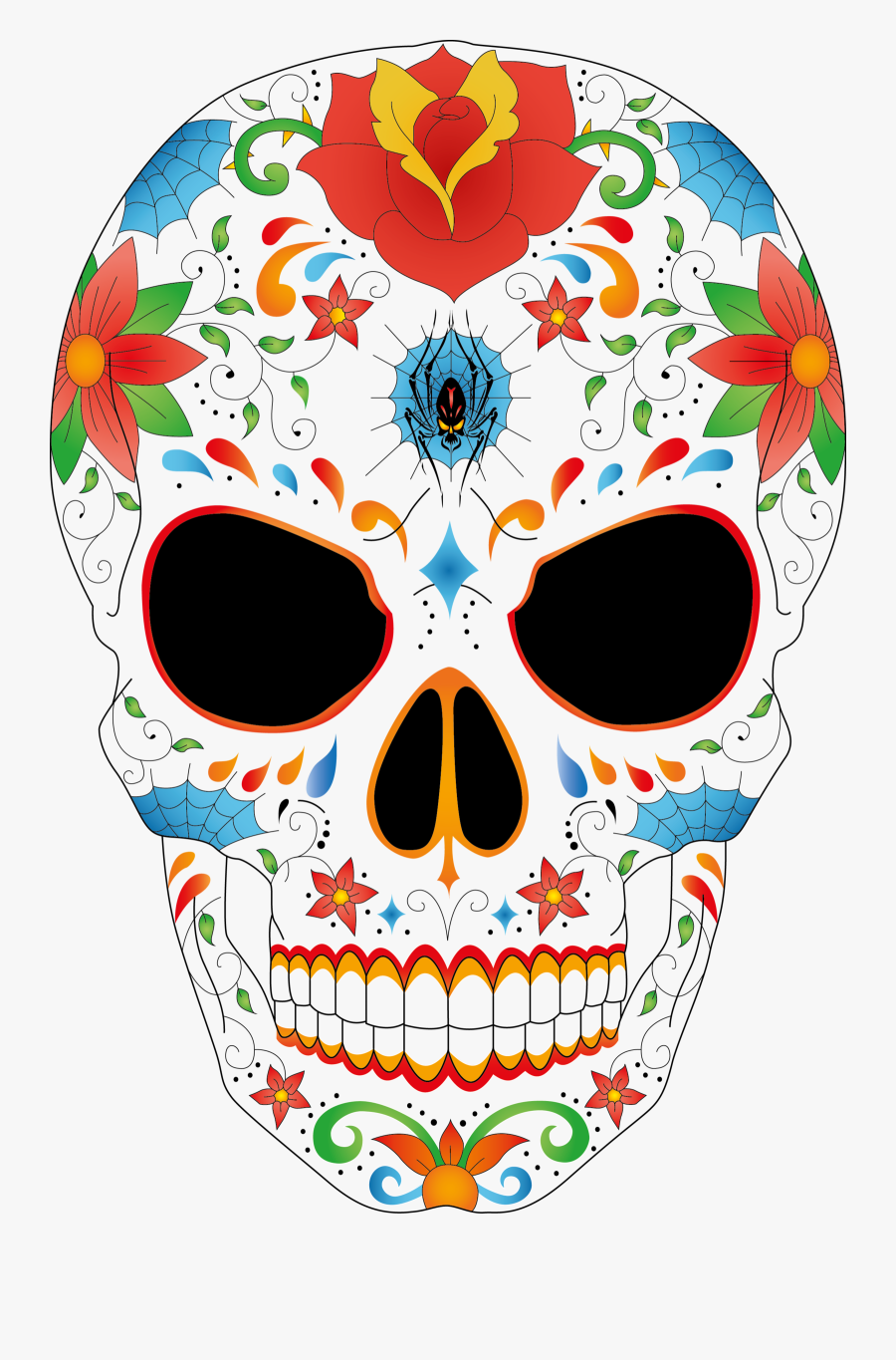 Skull Sugar Vector Png, Transparent Clipart