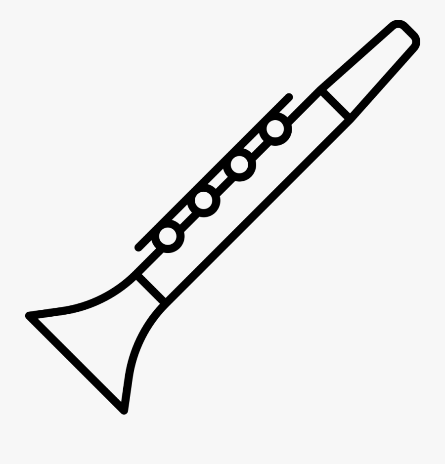 Inclined Clarinet - Dibujo De Un Clarinete, Transparent Clipart