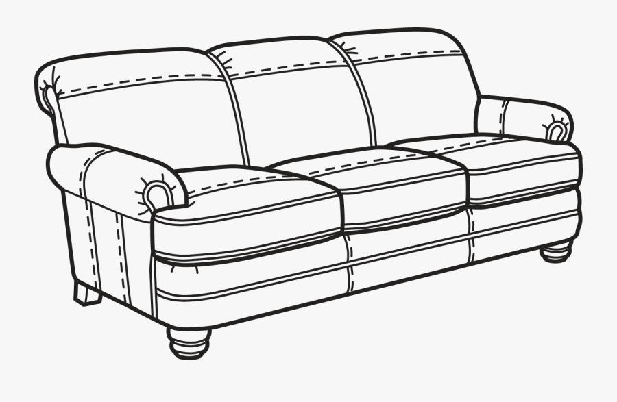 Sofa Clipart Outline - Sofa Clip Art Black And White Png, Transparent Clipart