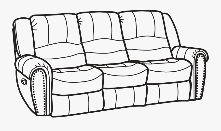 Flexsteel - Sofa Clip Art Black And White, Transparent Clipart