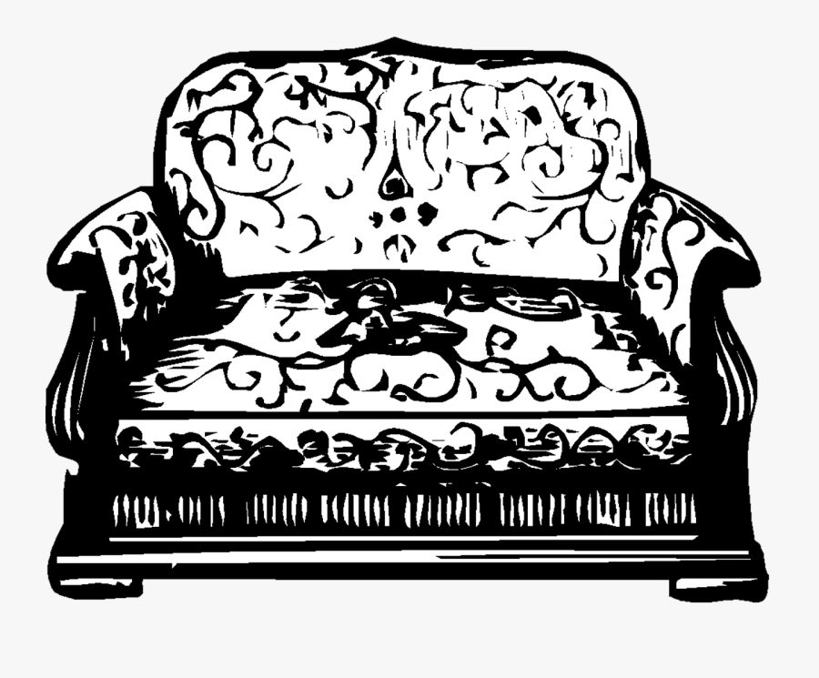 Sofa Couch Vintage Free Picture - Мебель Чернобелая Пнг, Transparent Clipart