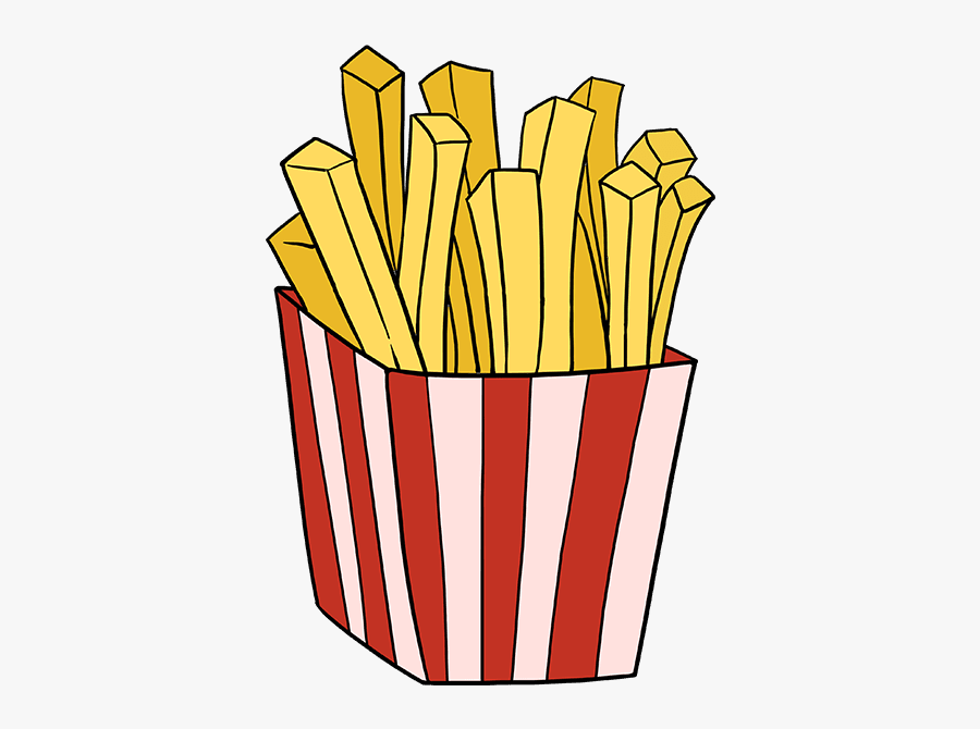 How To Draw French Fries - Easy Drawing Of French Fries, Transparent Clipart