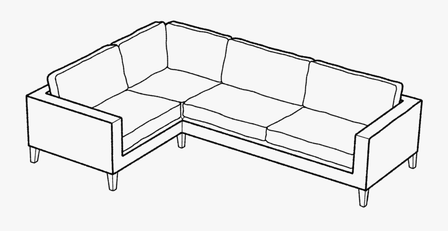 Shoreditch L Shape Corner Sofa, Left - L Shape Sofa Sketch, Transparent Clipart