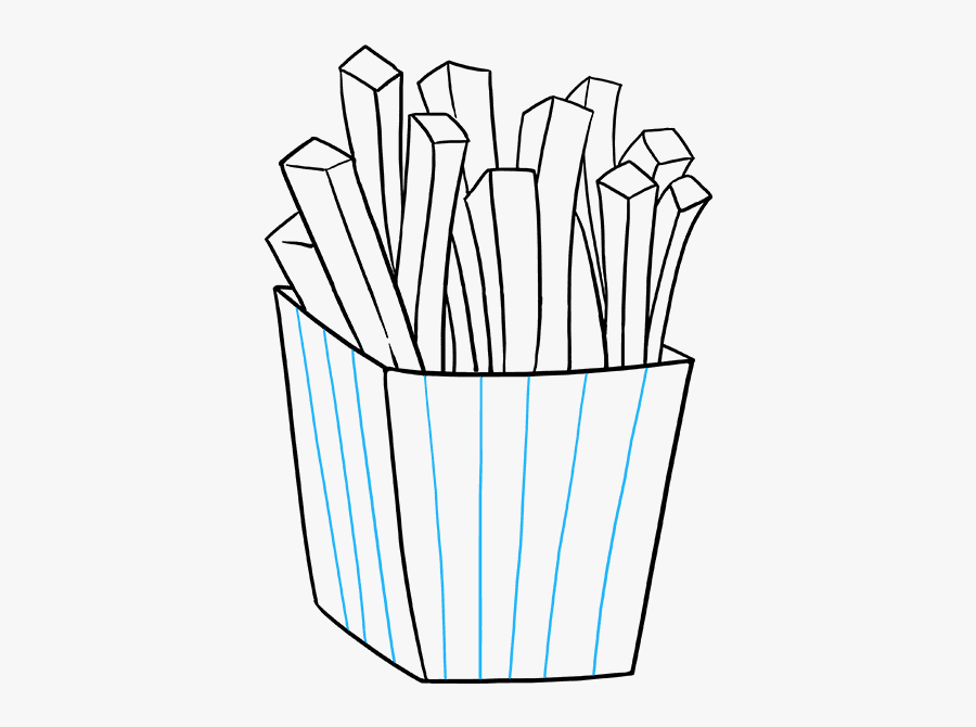 How To Draw French Fries - Line Art, Transparent Clipart