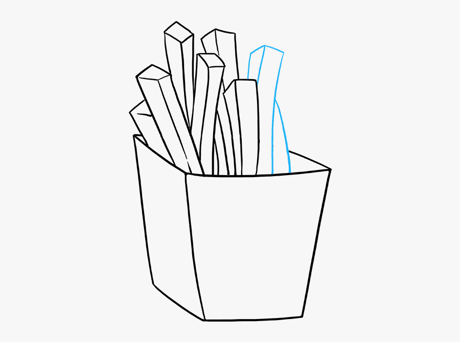 How To Draw French Fries - Line Art, Transparent Clipart