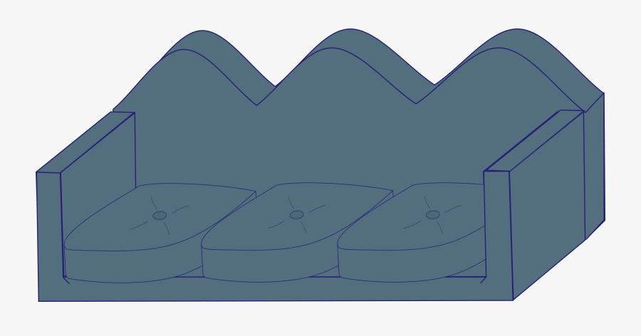Soft Blue Couch - Couch, Transparent Clipart