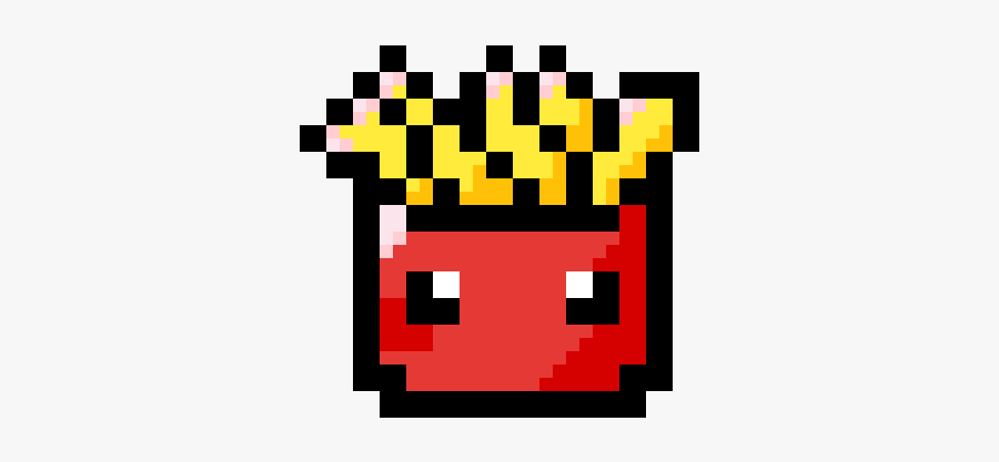 French Fries Pixel Art, Transparent Clipart