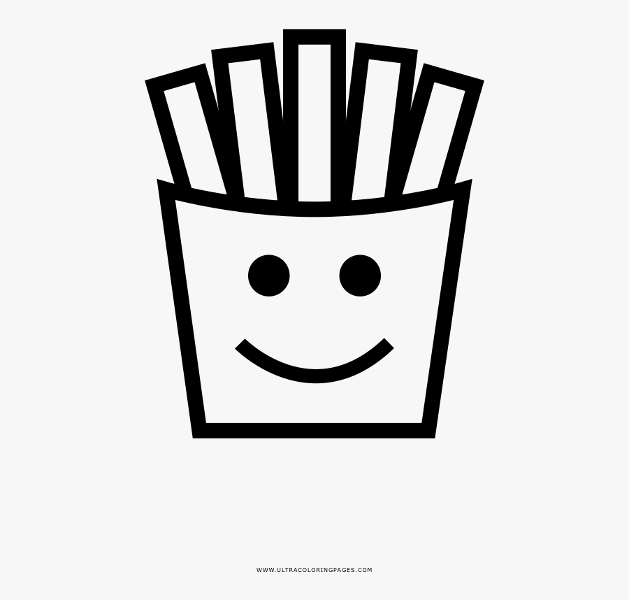 French Fries Coloring Page - Dibujos De Papas Fritas Para Colorear, Transparent Clipart