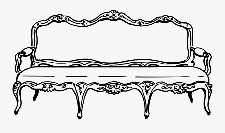 Line Art,monochrome Photography,monochrome - Couch Clipart Black & White, Transparent Clipart