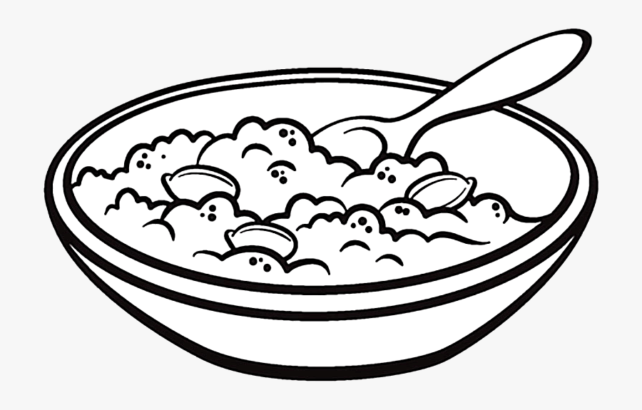 Transparent Mixing Bowl Clipart - Oatmeal Clipart Black And White, Transparent Clipart