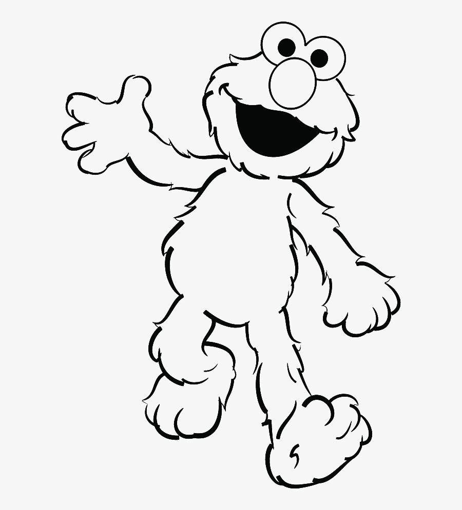 Elmo Give Greetings To Friends Coloring Page - Coloring Pages For Elmo, Transparent Clipart