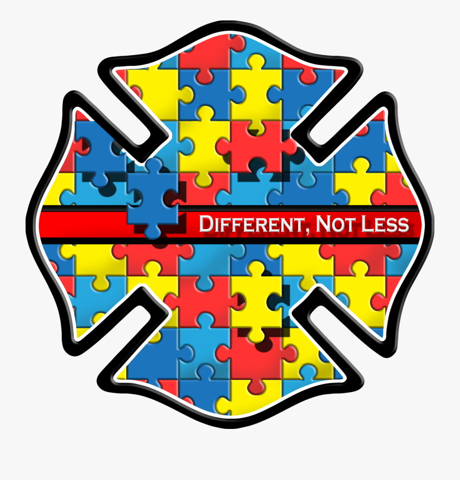 Firefighter Maltese Cross Autism, Transparent Clipart