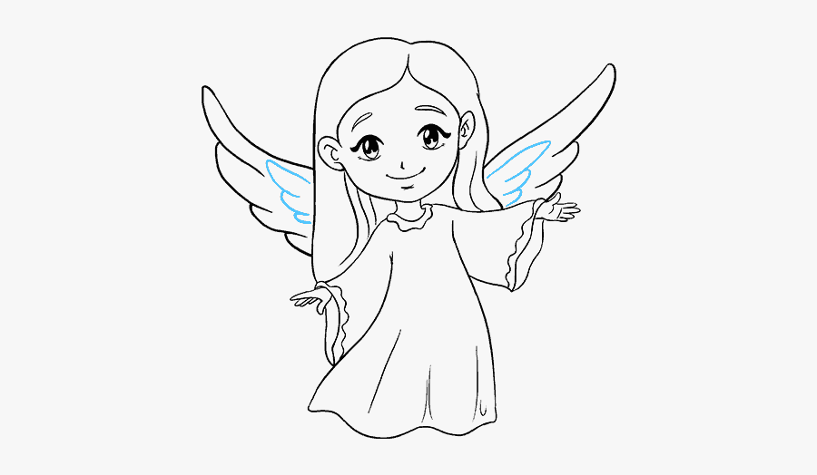 Simple Angels To Draw - Angelitos Dibujados, Transparent Clipart