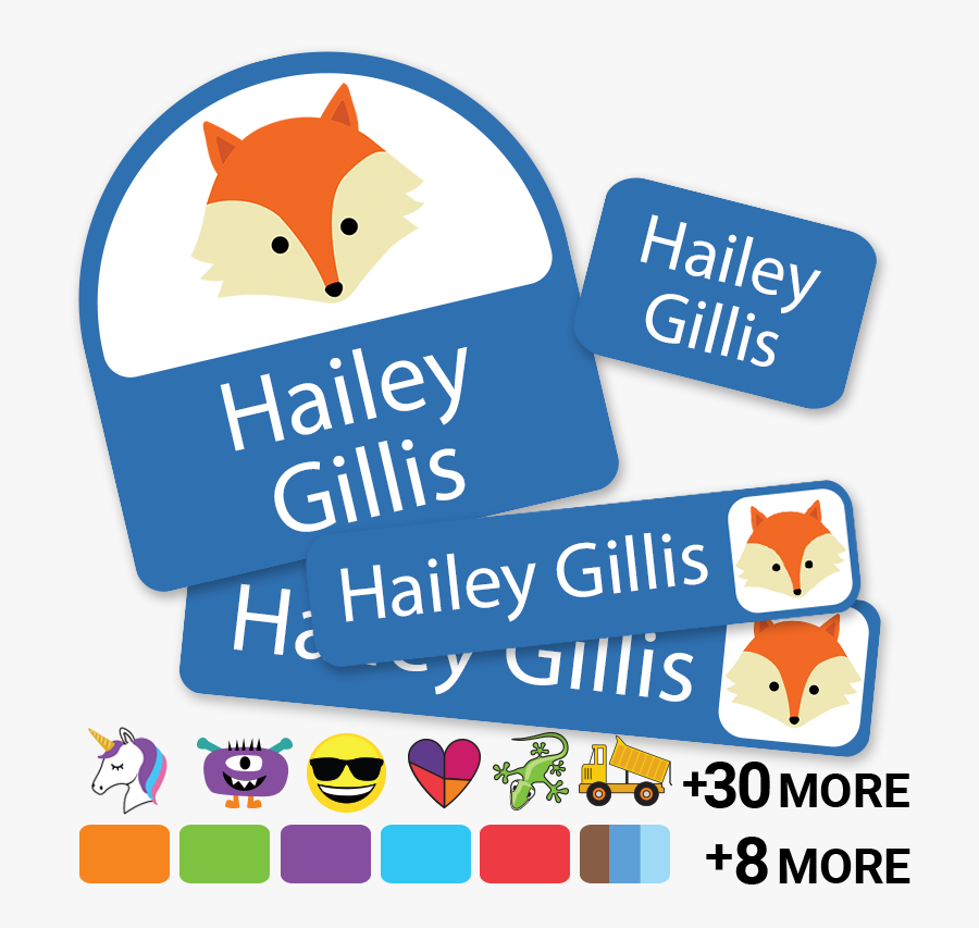 Daycare Labels With Cute Icons Animals Emojis - Cartoon, Transparent Clipart