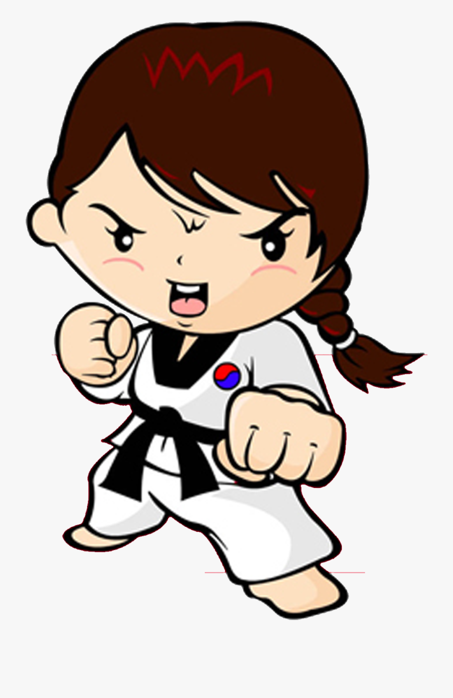 Taekwondo Karate Martial Arts Woman Kick - Taekwondo Kids Clipart, Transparent Clipart