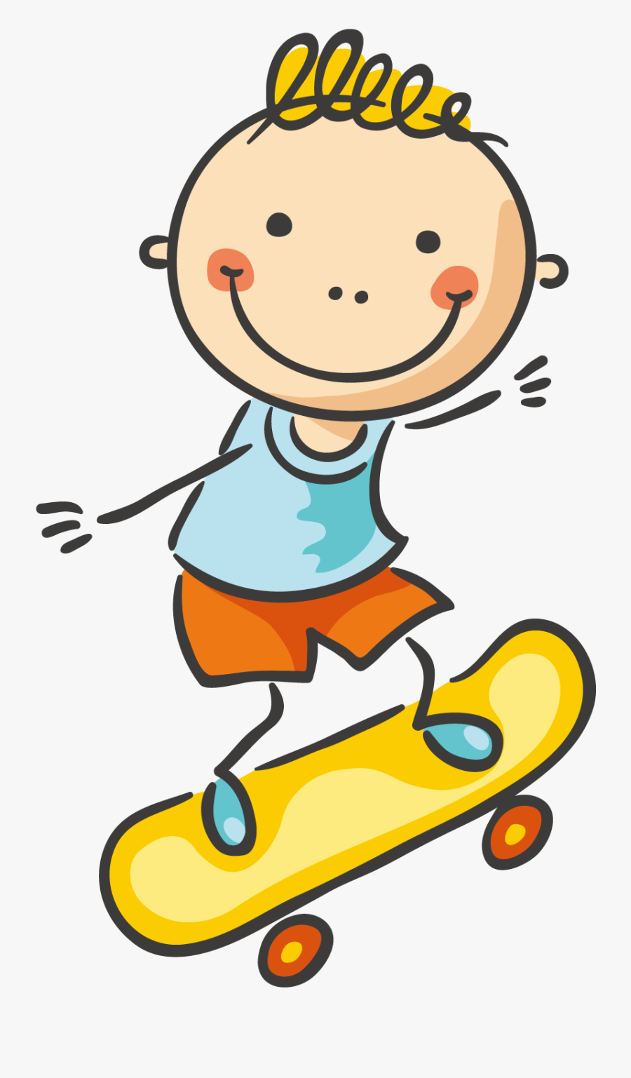 Jpg Transparent Stock Skateboard Clipart Boy - Crianças Palito Brincando, Transparent Clipart