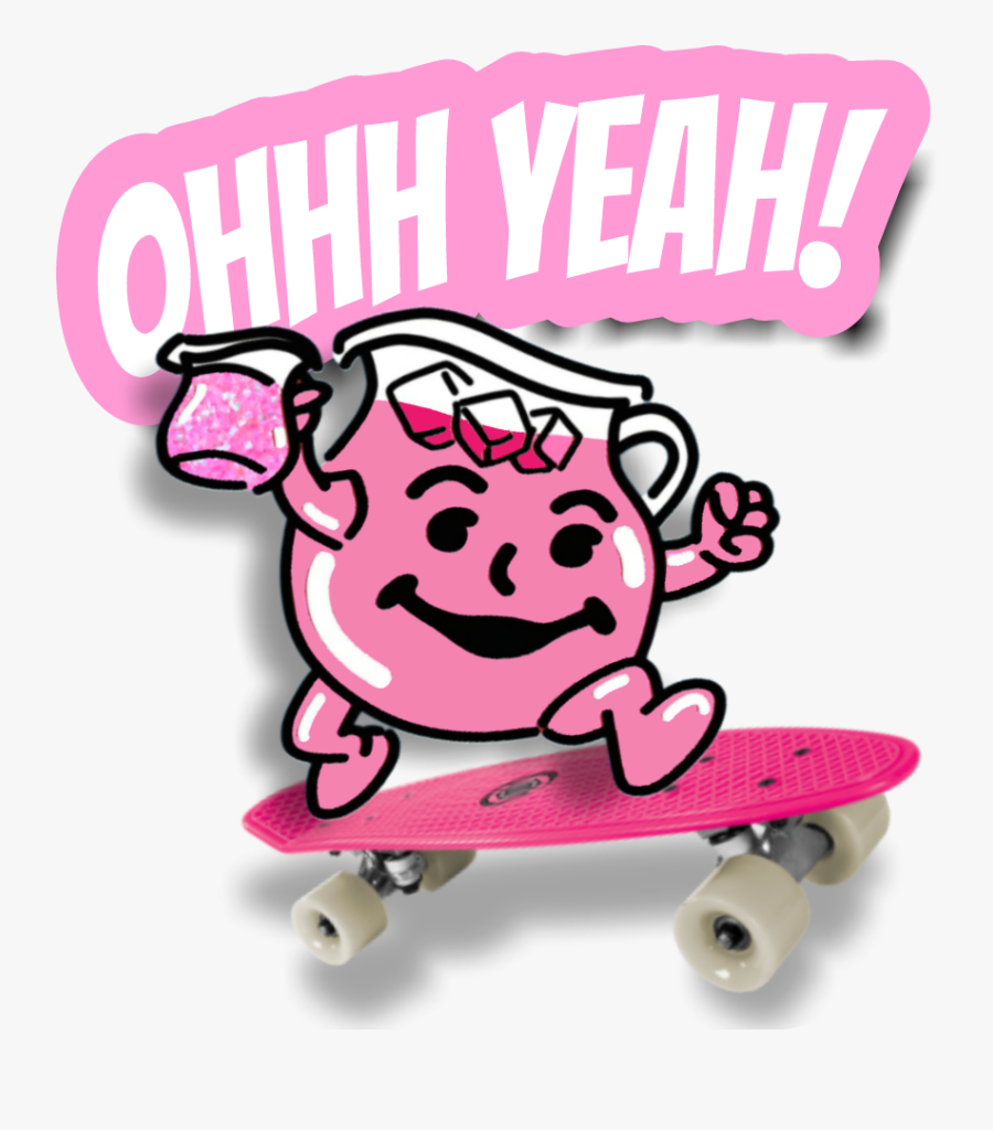 #koolaid #skateboard #skateboarding #pink #red #drink, Transparent Clipart