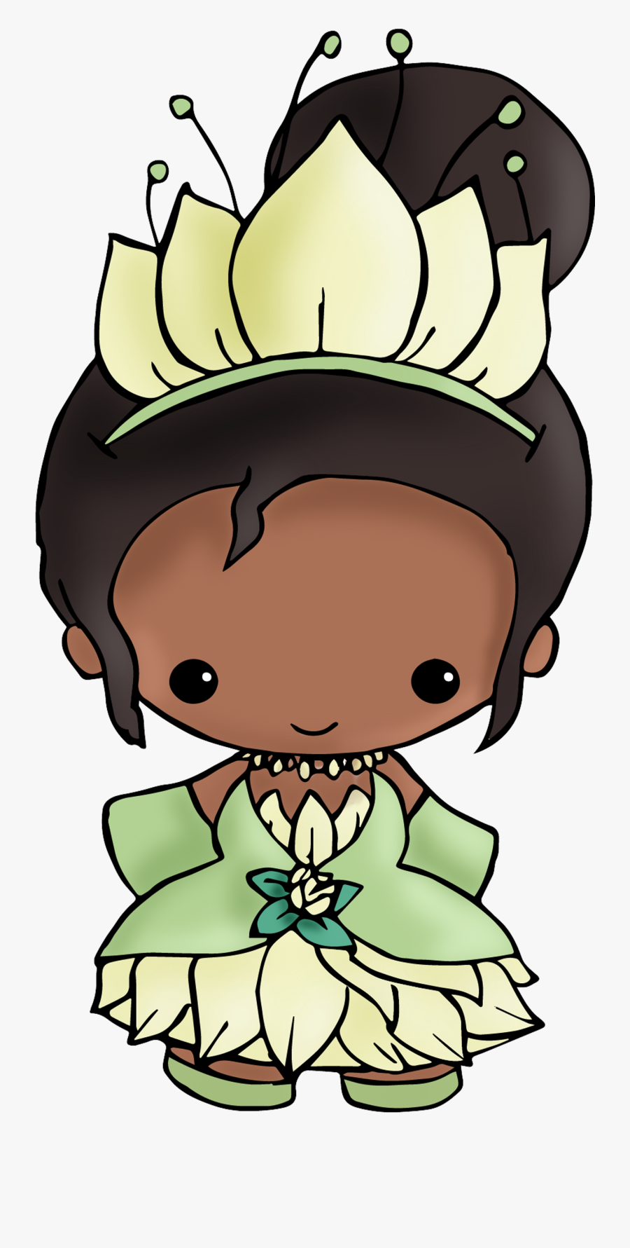 Tiana Available On Shirts And Stickers Here - Draw Chibi Princess Tiana, Transparent Clipart