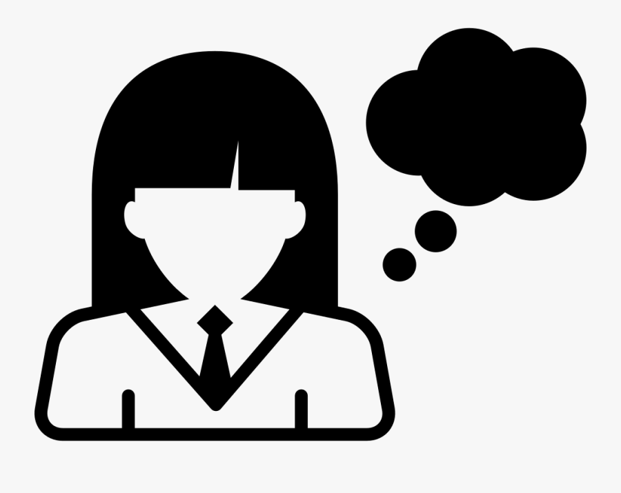 Girl Thinking Icon Png, Transparent Clipart