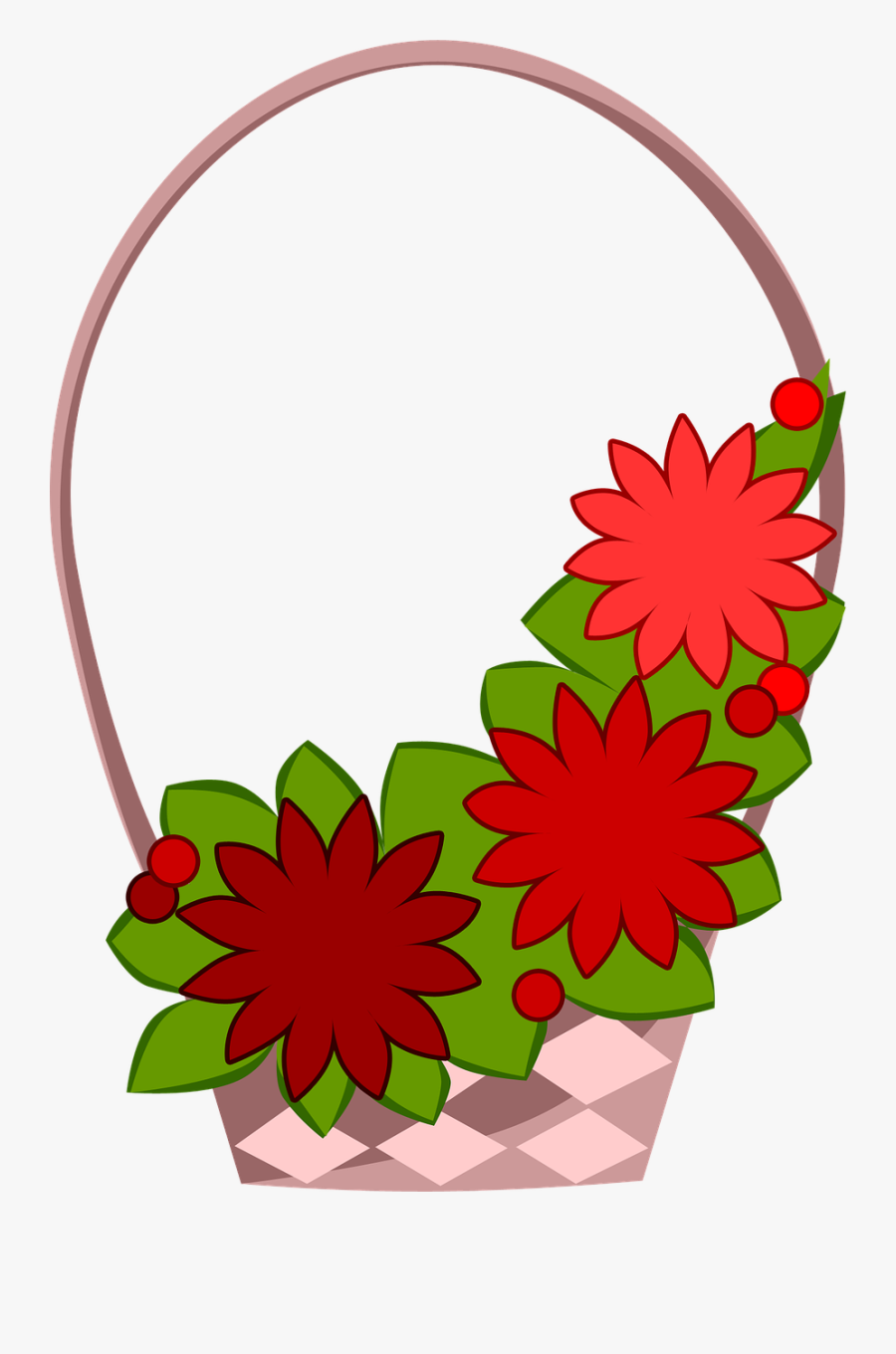 Flowers Basket Red Clipart , Png Download, Transparent Clipart