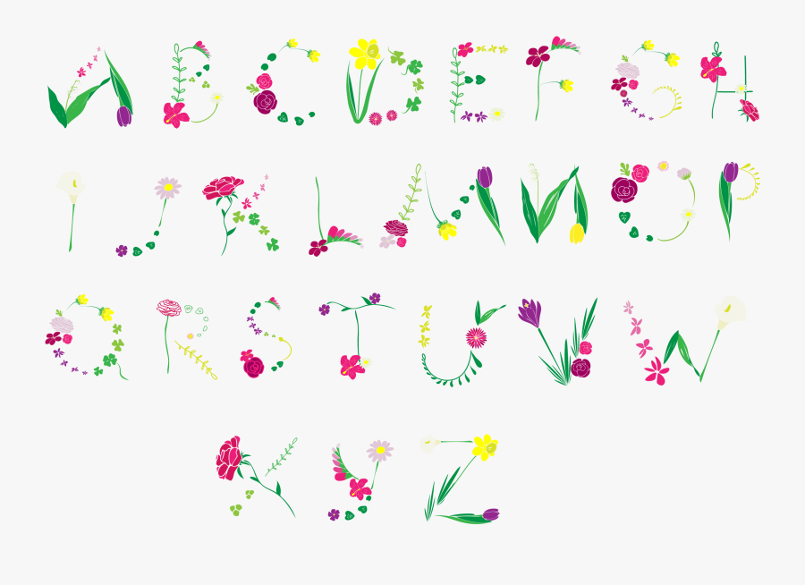 Monogram Floral Alphabet- Spring/flowers/ Easter/ Mother"s, Transparent Clipart