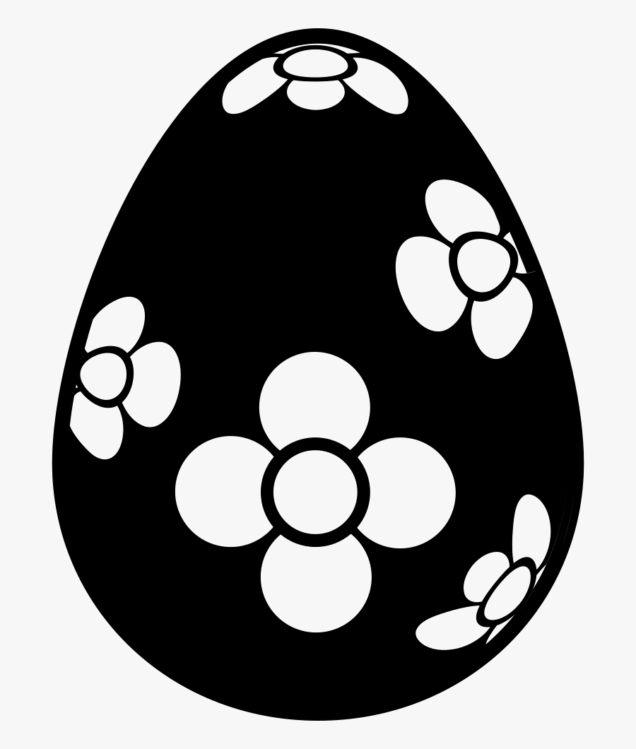 Easter Egg With Flowers Design - Egg With Flower Design, Transparent Clipart