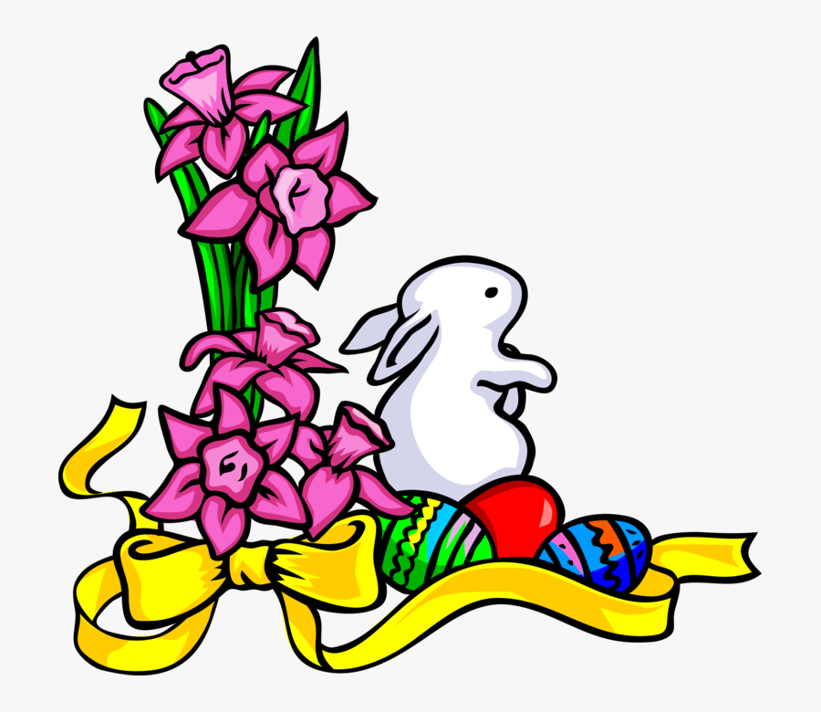 Vector Illustration Of Purple Easter Flowers And Yellow - Rond De Serviette Paques A Imprimer, Transparent Clipart