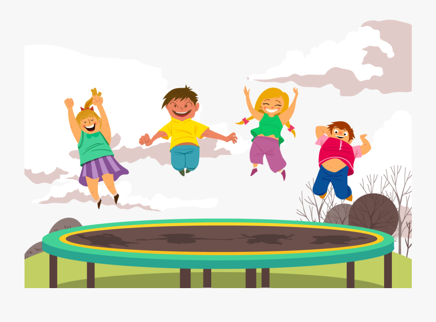 Clip Art Library Stock Child Trampolining Happy Children - Kids Trampoline Png, Transparent Clipart