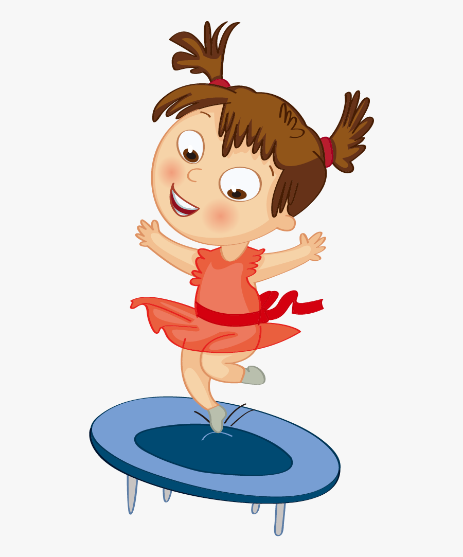 Jumping Clipart Jumping On Bed - 卡通 彈 床, Transparent Clipart