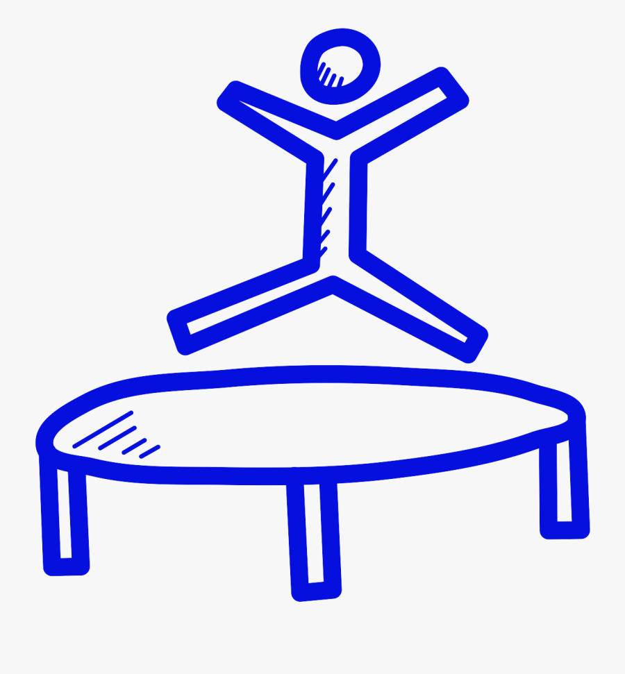 Line Drawing Of A Person Jumping On A Trampoline - Person Jumping On A Trampoline Drawing, Transparent Clipart