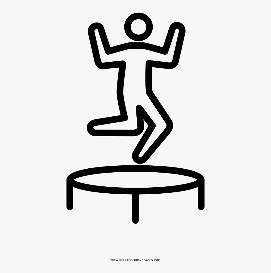Trampoline Coloring Page - Trampoline Jump, Transparent Clipart